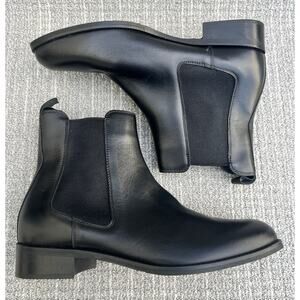 LA CANADIENNE Smile City Dry Waterproof Black Leather Booties Women's Size 10 US